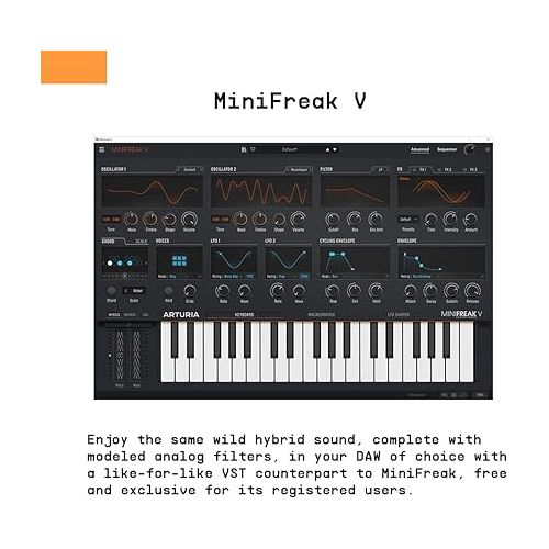  Arturia MiniFreak 37 Key Polyphonic 6-Voice Hybrid Synthesizer Keyboard