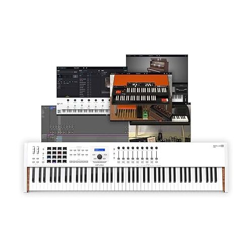  Arturia KeyLab 88 MkII 88 Key Weighted USB MIDI Keyboard Controller ? Aftertouch, Velocity Sensitive, Hammer-Action, Piano Feel, With 16 Drum Pads, 9 Faders, 9 Knobs and Analog Lab V Software Included