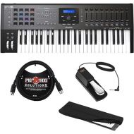 Arturia KeyLab MKII 49 Professional MIDI Controller and Software (Black) with 6ft MIDI Cable, Sustain Pedal & Keyboard Dust Cover (Small) Bundle