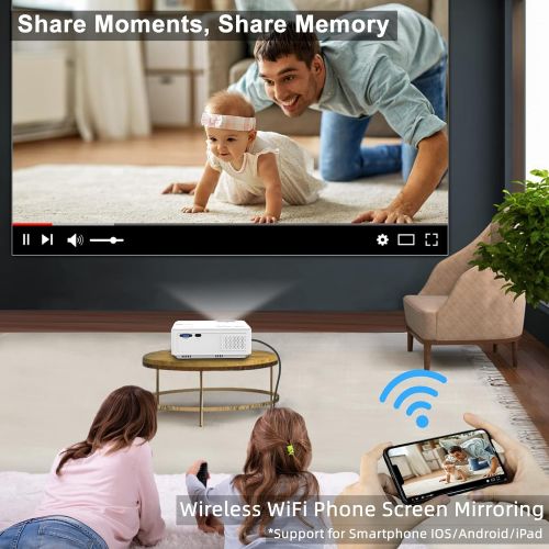  [아마존베스트]Mini Projector - Artlii Enjoy 2 HD WiFi Bluetooth Projector with Smartphone Screen Mirroring, 5500L 300 Display, Compatible with HDMI, iPhone, Android for Home Theater, Video Games