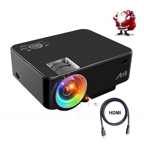  ARTlii Video Projector, Artlii Portable HD Projector 1080P Support LED Projector with HDMI VGA USB AV SD for Home Theater,Video Game, Movie,Outdoor