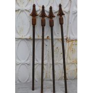 ARusticGarden 4 Wrought Iron Hose Guards Cast iron Finial to Guide your Garden Hose