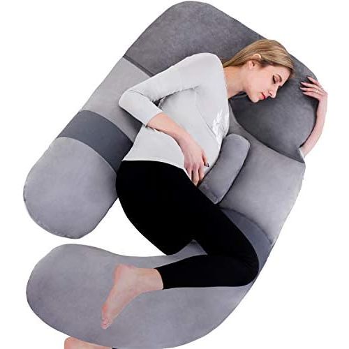  [아마존베스트]60in Awesling Full Body Pillow | Nursing, Maternity and Pregnancy Body Pillow | Extra Large U Shape Pillow and Lounger with Detachable Side, Separate Support Pillow and Removable C