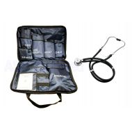 ASATechmed 5 Cuffs Blood Pressure Aneroid Sphygmomanometer Cuff System- All Sizes + Black Stethoscope (Blue + Black)