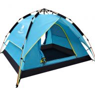 ASDAD Camping Tent,Automatic Pop-up Tent For3-4 Person Double Layer Waterproof Anti-Uv 4 Season Easy to Set Up for Festival/Family/Beach/Holiday/Travel/Hiking/Camping