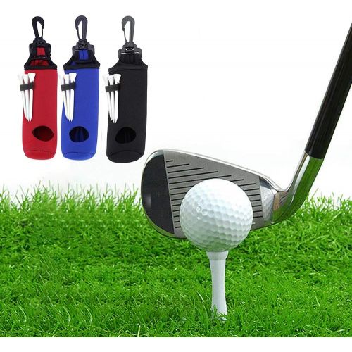  ASENVER 2 Pack Golf Ball Carry Bag Golf Tee Holder Pouch with Light Weight Hook Portable Golf Ball Storage Bag for 3 Golf Ball 3 Tees