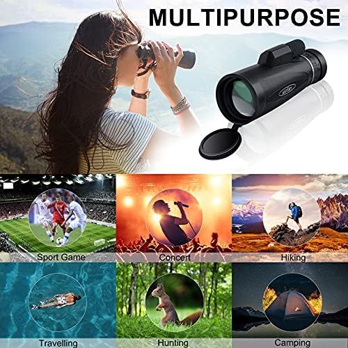  [아마존베스트]ASFSKY Monocular Telescope 12 x 60 with Universal Compass and Smartphone Holder, 2020 Newest Waterproof Monocular Telescope for Sports, Bird Watching, Hunting, Wildlife etc, Gift, Camping