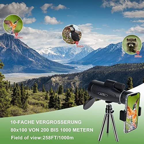  [아마존베스트]ASFSKY Monocular Telescope 12 x 60 with Universal Compass and Smartphone Holder, 2020 Newest Waterproof Monocular Telescope for Sports, Bird Watching, Hunting, Wildlife etc, Gift, Camping