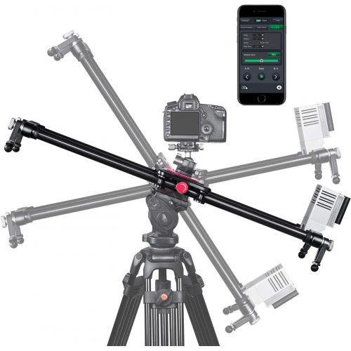  ASHANKS Camera Slider, Motorized Track Dolly APP Control Timelapse Carbon Fiber Rail Stabilizer, for DSLR Camcorder Photo Video Film Photography, Load 44lb/20kg, Android/iOS APP Av