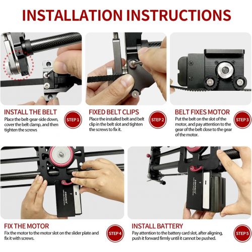  [아마존베스트]Camera Slider, ASHANKS Bluetooth APP Motorized Electric Tracking Track Dolly Slider Carbon Fiber Rail for DSLR Camera Time Lapse and Follow Focus Video Shot,120 Degree Panoramic Sh