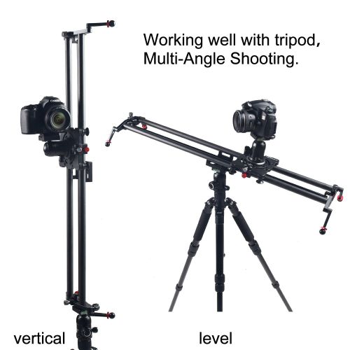  ASHANKS Camera Slider,80CM Carbon Fiber Carbon Fiber Camera Dolly Track Slider Video Stabilizer Rail(Max Load: 8kg18lbs) with Djustable Angle Tube Follow Focus Pan