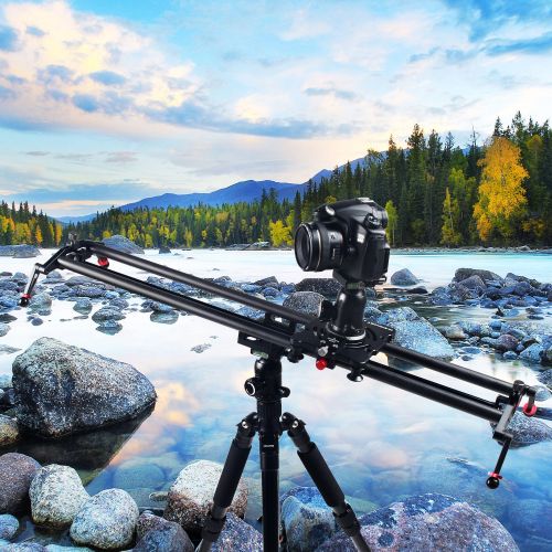  ASHANKS Camera Slider,80CM Carbon Fiber Carbon Fiber Camera Dolly Track Slider Video Stabilizer Rail(Max Load: 8kg18lbs) with Djustable Angle Tube Follow Focus Pan