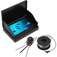 4.3in TN HD Underwater Fishing Camera, Professional Ice Fishing Camera, IP68 Waterproof Fish Finder with 12 Night Vision Lights for Fishing (30m / 32.8yd US Plug)