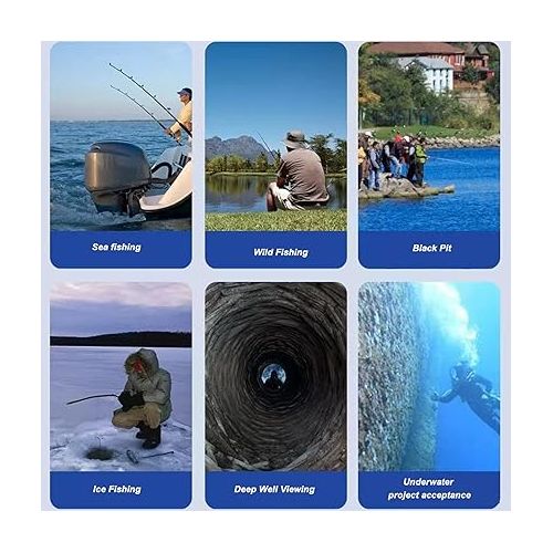  4.3in TN HD Underwater Fishing Camera, Professional Ice Fishing Camera, IP68 Waterproof Fish Finder with 12 Night Vision Lights for Fishing (15m / 16.4yd US Plug)