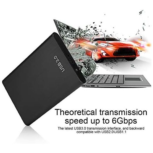  ASHATA 2.5-Inch SATA to USB 3.0 Hard Drive Disk External Enclosure, Laptop Hard Disk Case, SSD Enclosure, with LED Indicator, Support 2TB SATA HDD SSD(Black)