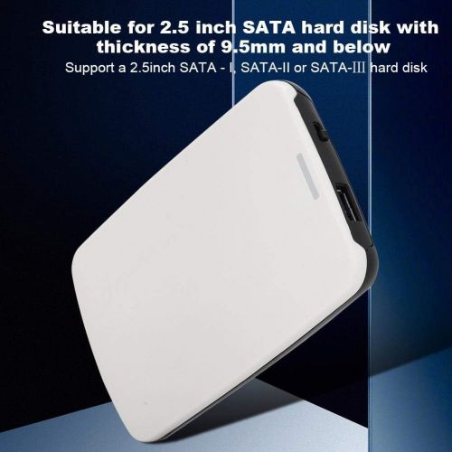  ASHATA USB2.0 Mobile Hard Disk Box,Lightweight and Simple in Appearance,2 TB Portable External HDD Enclosure,480mbps Ultra-high Speed Transmission,for 2.5 inch SATA