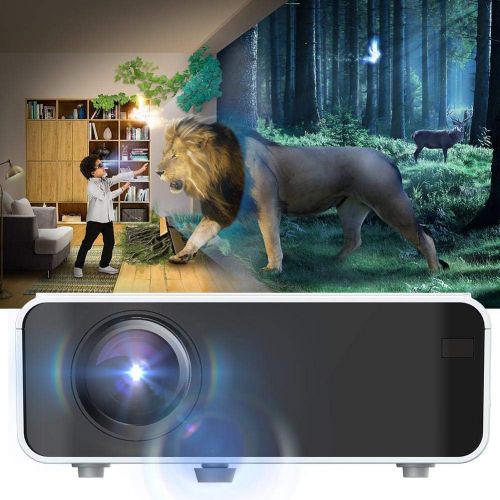 ASHATA WiFi Projector 1500 Lumens 4K HD Video Projector 150 Home Cinema LCD Movie Projector with Remote Control Support 1080P HDMI VGA AV USB Bluetooth WiFi for Home Entertainment