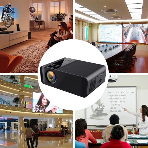  ASHATA Portable Projector, 1500 Lumens HD Video Projector 150 Home Cinema LCD Movie Projector with Remote Control Support 1080P HDMI VGA AV USB for