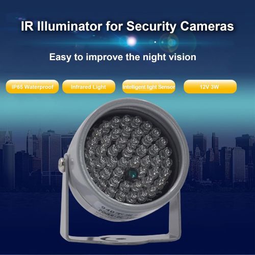  [아마존베스트]ASHATA 48 LED IP Camera Fill Light Waterproof Infrared Night Vision Illuminator Light for Security CCTV Camera for toll Station, Parking lot, Road Monitoring, etc.