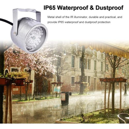  [아마존베스트]ASHATA 48 LED IP Camera Fill Light Waterproof Infrared Night Vision Illuminator Light for Security CCTV Camera for toll Station, Parking lot, Road Monitoring, etc.