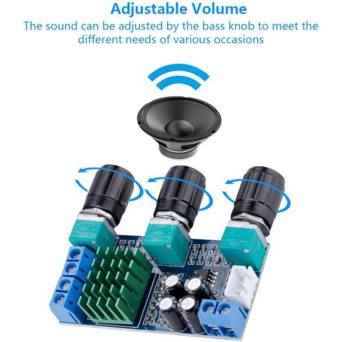  [아마존베스트]-Service-Informationen ASHATA TPA3116D2 Digital Audio Stereo Power Amplifier 2x 80 W Stereo Amplifier Audio Stereo Board DC 12-24 V Digital Audio Adjustable Volume Bass Audio Amp Module