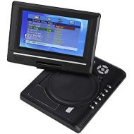 ASHATA Digital TFT Swivel Screen Car DVD Player with Rechargeable Battery, Supports USB/SD Slot AV Out/IN, with Car Charger Games Joystick EU Plug