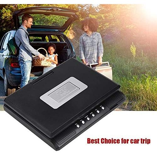  ASHATA Digital TFT Swivel Screen Car DVD Player with Rechargeable Battery, Supports USB/SD Slot AV Out/IN, with Car Charger Games Joystick EU Plug