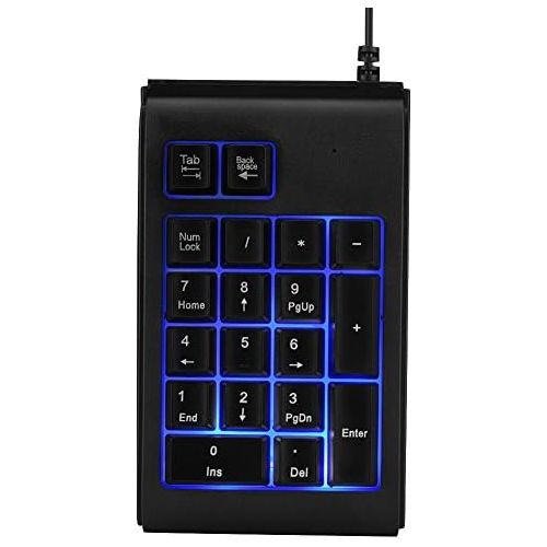  [아마존베스트]ASHATA Numeric Keypad Portable Mechanical Number Pad RGB Mini USB Numeric Keypad Ergonomic 19 Keys Number Pad External Keyboard Pad for Laptop Desktop PC Black