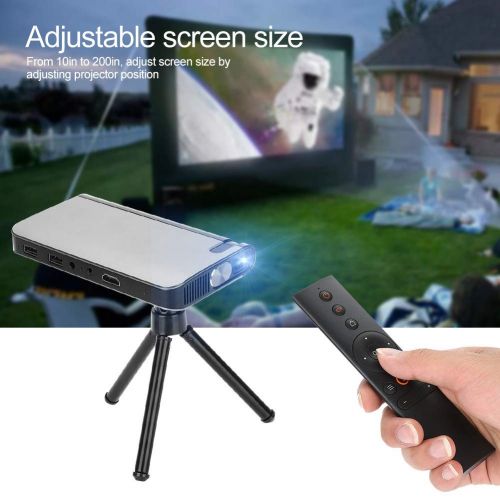  ASHATA Mini Projector, Pico Pocket Portable Projector Built-in Master Chip Video DLP Projector for Android 4.2 iOS 7.0 Compatible with TVLaptop PhoneTablet Bluetooth Controller