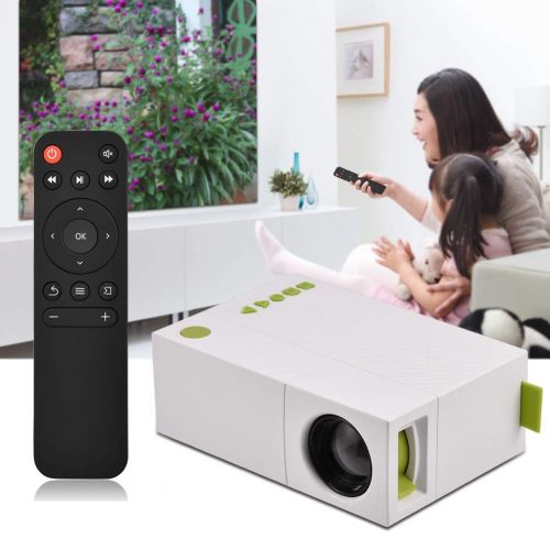  Mini Projector, ASHATA Portable Home Theater HD Projector, Multimedia Support Full HD 1080P Video Projector Support HDMI USB AV SD, for Video Movie Game Home Entertainment etc,US P