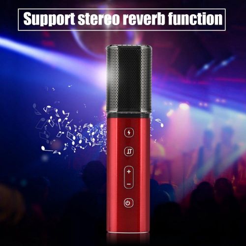  ASHATA Mini Small Phone, Mic Wireless Karaoke Microphone for Android and iPhone