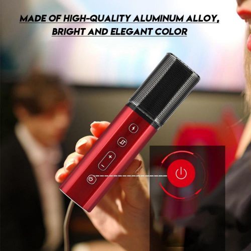  ASHATA Mini Small Phone, Mic Wireless Karaoke Microphone for Android and iPhone