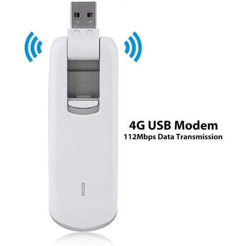  ASHATA 4G USB Modem, Mini Wireless Modem StickUSB Network Adapter 112Mbps Support 32G Micro-SD Card, SIM Card Suitable for Three Bands of 4G, 3G and GSM