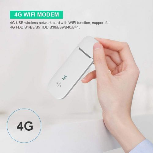  ASHATA 4G WiFi Dongle, High Speed USB Mobile Broadband Modem,4G Wireless USB Network Card WiFi AdapterReceiver Support WiFiTF for Windows XPvista788.1, for MAC OS X 10.5, 10.