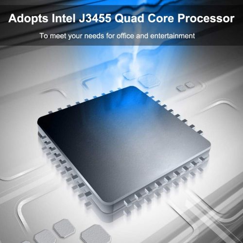  ASHATA Mini PC Intel J3455 (1.5~2.3GHZ) Quad Core (4+64GB) BT4.2 WiFi 100-240V(Black)