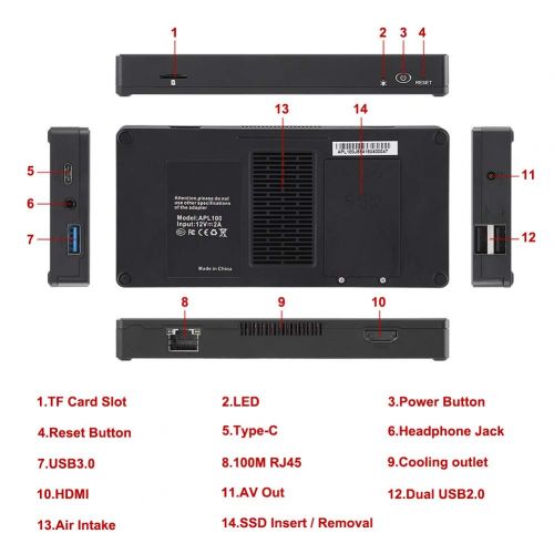  ASHATA Mini PC Intel J3455 (1.5~2.3GHZ) Quad Core (4+64GB) BT4.2 WiFi 100-240V(Black)