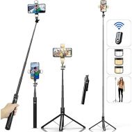 Selfie Stick Phone Tripod with Remote and LED Fill Lights - ASHINER 70 inch Heigh Cell Phone Holder for Travel, Vlogging, Live Streaming Video and Photos,Phone Stand Compatible with iPhone and Android