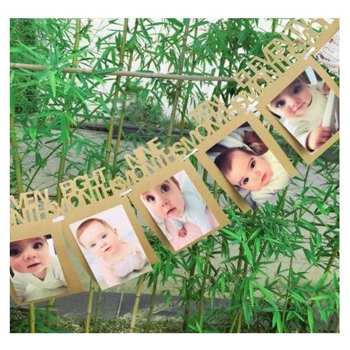  [아마존베스트]ASIBT Baby Growth Record 1-12 Mouth Photo Rope Banner for 1st Birthday Party Decoration