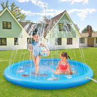 ASIILOVI Splash Pad, 68 Sprinkler for Kids Toddlers, Summer Backyard Water Toys, Outdoor Splash Pad for Kids Inflatable Pools for Kids