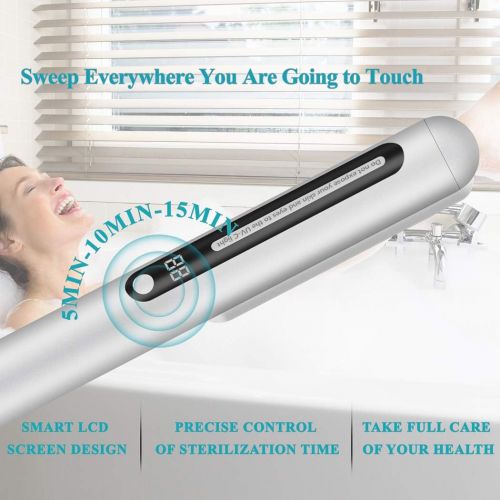  UV Light Sanitizer Wand, ASIILOVI Portable Handheld UV Sanitizer for Room, Household, Travel, Pets, Baby Toys, Rechargeable