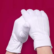 ASJHK Gloves Three-Ribbed Cotton Thickening White Gloves Labor Insurance Protective Gloves