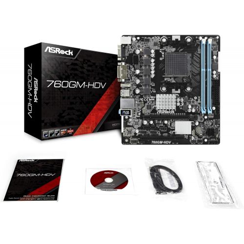  ASRock 760GM-HDV Socket AM3+AM3 AMD 760G DDR3 SATA2&USB2.0 A&V&GbEMicroATX Motherboard