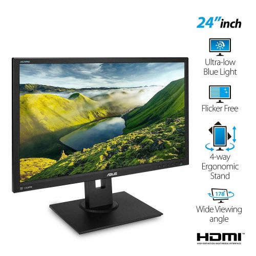 아수스 ASUS C624BQH Business Monitor  24 inch (24.1 inch viewable) 16:10 (1920x1200), IPS, Mini-PC Mount Kit, Flicker free, Low Blue Light, Ergonomic Stand, HDMI