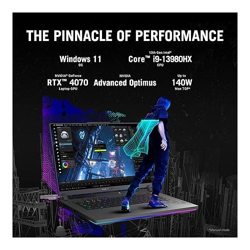 아수스 ASUS ROG Strix G16 (2023) Gaming Laptop, 16” 16:10 FHD 165Hz, GeForce RTX 4070, Intel Core i9-13980HX, 16GB DDR5, 1TB PCIe SSD, Wi-Fi 6E, Windows 11, G614JI-AS94, Eclipse Gray