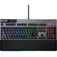 ASUS ROG Strix Flare II Animate 100% RGB Gaming Keyboard - Hot-swappable, ROG NX Blue Linear Switches, Customizable LED Display, PBT Keycaps, Acoustic Dampening Foam, Media Controls, Wrist Rest