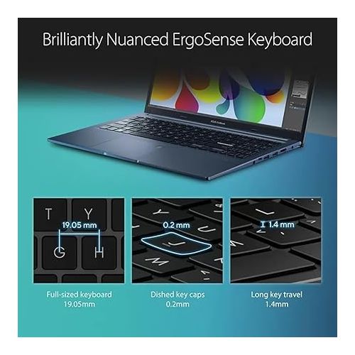 아수스 ASUS Vivobook 15, 15.6” FHD Touchscreen Laptop Computer, 12th Intel 10 Core i7-1255U, 40GB DDR4 RAM, 1TB SSD, Windows 11 Pro, Backlit & Full-Sized Keyboard, WiFi 6, USB-C, Webcam, Quiet Blue, PCM