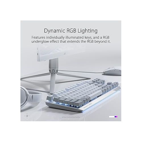 아수스 ASUS ROG Strix Scope NX TKL Moonlight White Wired Mechanical RGB Gaming Keyboard | ROG NX Brown Tactile Switches, Aluminum Frame, Aura Sync Lighting, Tenkeyless Design, Quick Toggle Media Keys