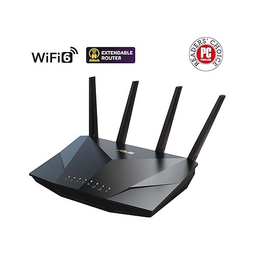 아수스 ASUS RT-AX5400 Dual Band WiFi 6 Extendable Router, Lifetime Internet Security Included, Instant Guard, Advanced Parental Controls, Built-in VPN, AiMesh Compatible, Gaming & Streaming, Smart Home