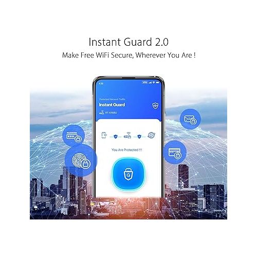아수스 ASUS RT-AX5400 Dual Band WiFi 6 Extendable Router, Lifetime Internet Security Included, Instant Guard, Advanced Parental Controls, Built-in VPN, AiMesh Compatible, Gaming & Streaming, Smart Home