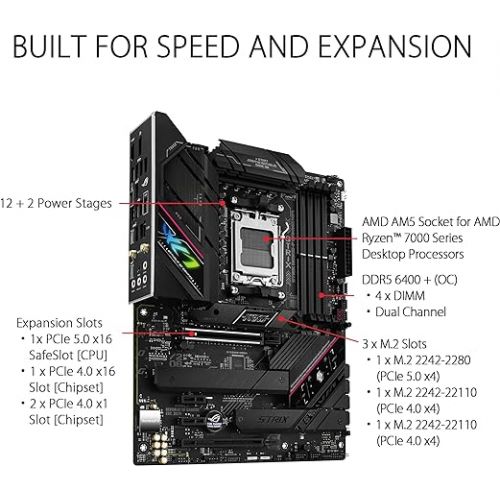 아수스 ASUS ROG Strix B650E-F Gaming WiFi AM5 (LGA1718) Ryzen 7000 Gaming Motherboard(12+2 Power Stages,DDR5,3xM.2 Slots,PCIe® 5.0,WiFi 6E,2.5G LAN,USB 3.2 Gen 2x2 Type-C® Port)